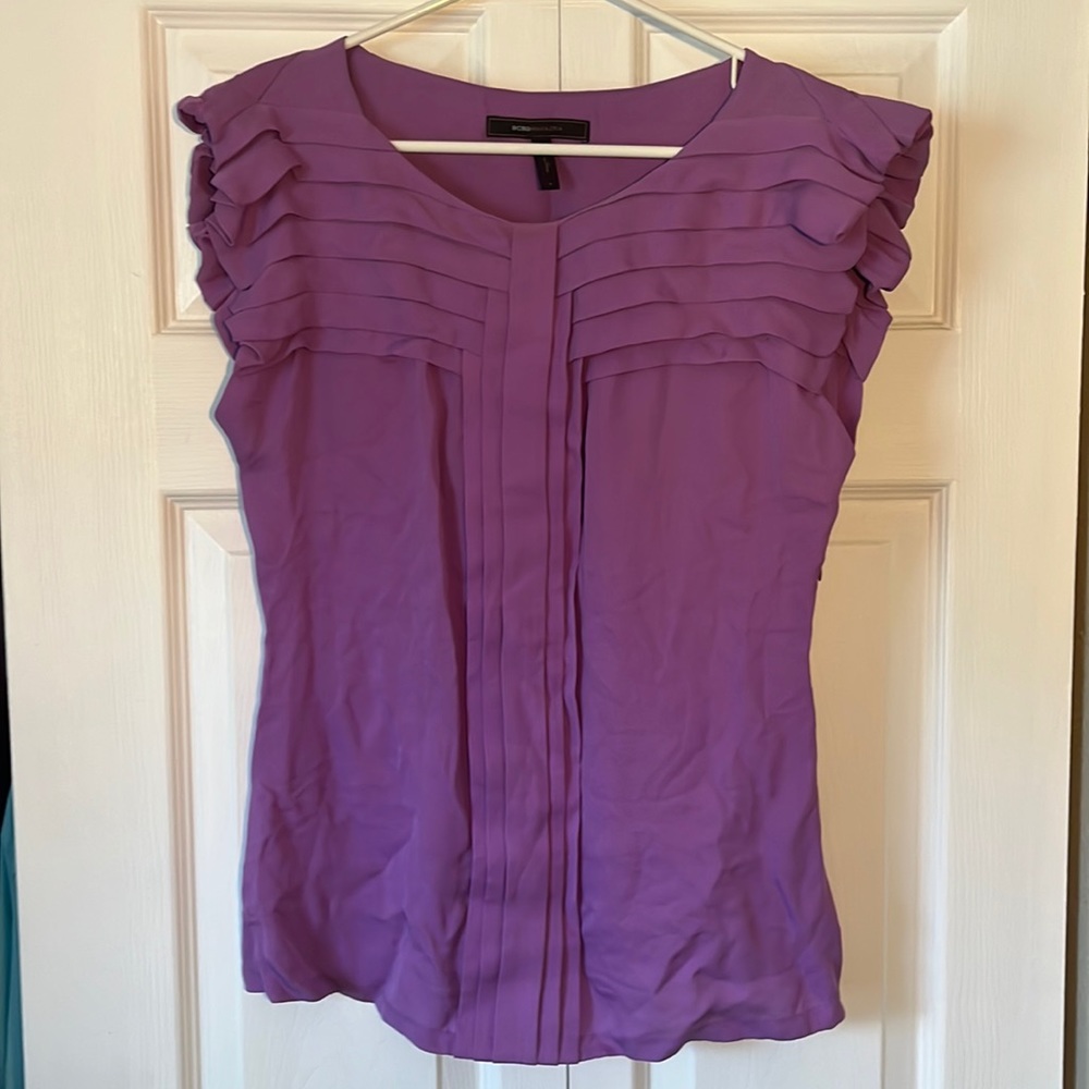 BCBG Purple Blouse 100% Silk